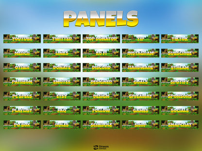 Farm Cute Game Overlay | Nature Stream Pack | Cozy Scenes | Animate Twitch Screens | Panels | Nature Streaming Package | Alerts,Sunny Stream