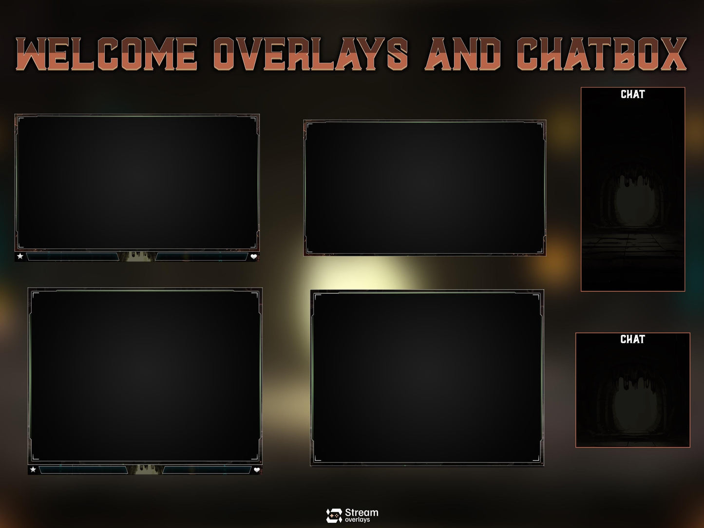 Ancient Castle Twitch Overlay | Royal Stone Cave Civilisation Stream Overlays | Fantasy Animated Overlay | Dungeon Fire, Gothic Rune Panels