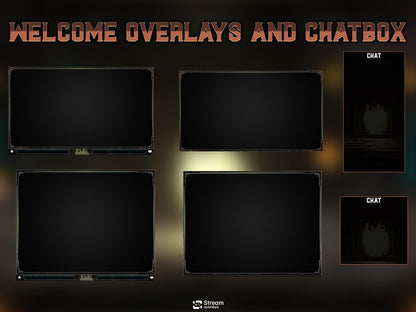Ancient Castle Twitch Overlay | Royal Stone Cave Civilisation Stream Overlays | Fantasy Animated Overlay | Dungeon Fire, Gothic Rune Panels