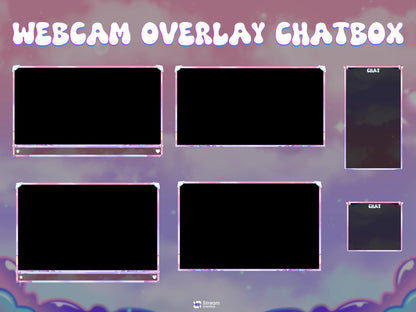 Pastel Sky Clouds Stream Package | Kawaii Anime Fantasy Twitch Overlays | Cute VTuber Gaming Bundle | Dreamy Colorful Cozy LoFi OBS Stream