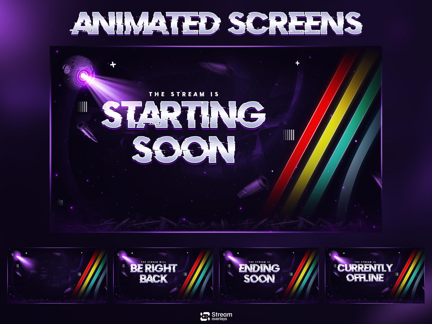 Raiders Animated Twitch Overlay Pack | Stream Screens | Alerts, Panels, Transitions for OBS Studio, Streamlabs & Kick | Streaming Package