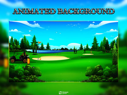 Golf Twitch Overlay Pack | Animated Sports Streaming Package | Stream Package | Gaming Alerts | Starting Soon | Kick Screens | OBS Studio