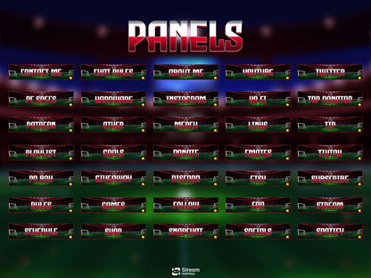 football Stream Overlay Pack | Animated Soccer Stream Screens | Sport Arena Theme | Stadium Overlays | Soccer Streamers | Twitch Alerts