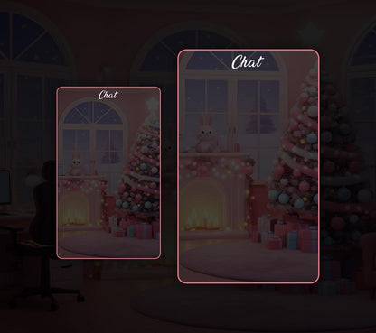 Christmas Pink Gaming Room Overlays Pack | Snowy Theme Xmas Tree Dream Bundle | Gift for Streamers | Winter Stream Decor Twitch | Gamer Desk