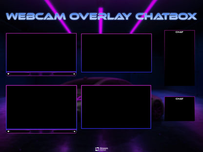 Car Twitch Overlay Pack | Animated Racing Stream | Neon Streaming scenes | Purple Screen Animation | Streams Alerts | Panels, Streamlabs,OBS