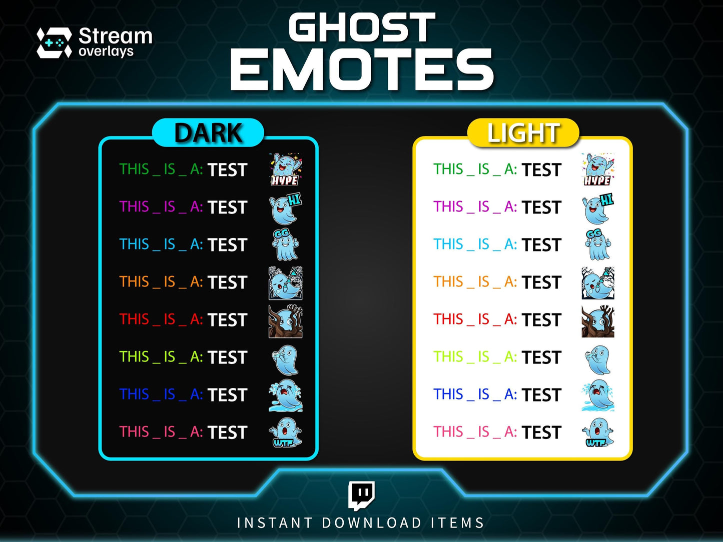 25 Spooky Ghost Twitch Emotes: Halloween Emojis (Instant Download)