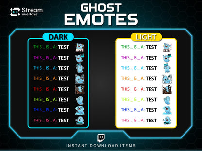 25 Spooky Ghost Twitch Emotes: Halloween Emojis (Instant Download)