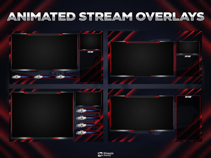 Car overlay pack | Animated Racing Stream Screens | Sport Car Theme | Gaming Overlays | Racers | Twitch Alerts | Panels | Auto Speed Pack