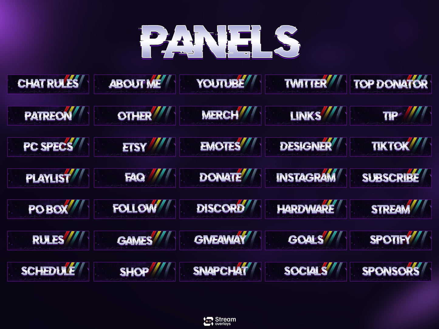 Raiders Animated Twitch Overlay Pack | Stream Screens | Alerts, Panels, Transitions for OBS Studio, Streamlabs & Kick | Streaming Package