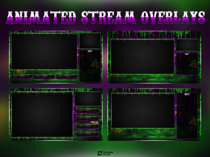 Radioactive Stream Pack, Toxic Twitch Overlay, Animated Stream Package | Stream Scenes | Slime Gaming | Panels | Alerts | Screens | Scene