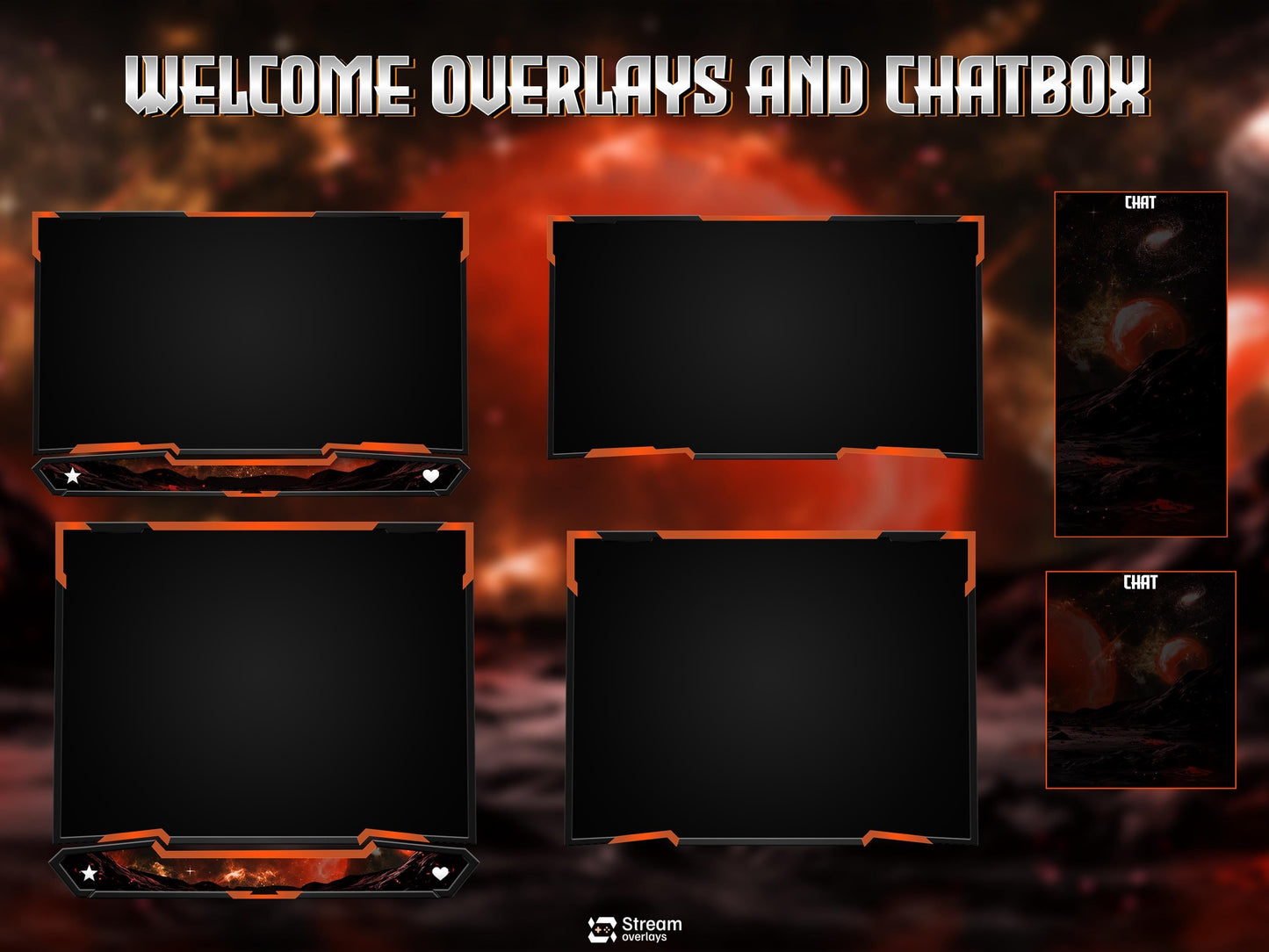 Galaxy Stream Overlay Pack | Animated planet screens | Cosmic Theme | Starting Soon BRB & Alerts | Animated Scenes | Gaming Panels | Sci Fi