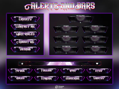 Gothic Moon Fantasy Twitch Overlay Pack | Night Animated Stream Package | Streaming Scenes | Fantasy Gaming | Panels | Alerts | Screens