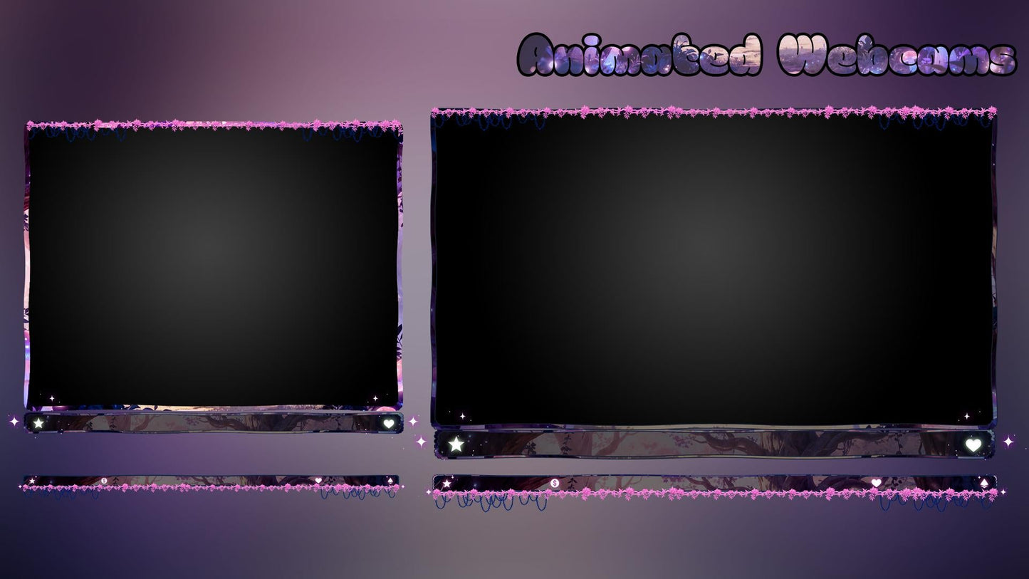 Sakura Forest Twitch Overlay Pack | Fantasy Woodland Stream Screens | Magical Anime Style | Animated Alerts & Facecam