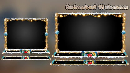 Christmas Kawaii Gaming Room Twitch Overlays Pack | Snow Fireplace | Christmas Tree Holiday Live Stream | Gift for Gamer | Game Room Decor