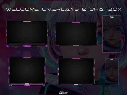 Anime Girl Twitch Overlay | Cute Streaming Pack | Sakura Stream Screen | Animated Overlays | Cherry Blossom Theme | Twitch Alert | Cozy Vibe