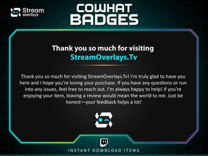 Twitch Cowhat Subscriber Badges | Western Hat Sub Badges | Loyalty Badges for Streamers | Western-Style Badges for Multi-Month Subscriptions