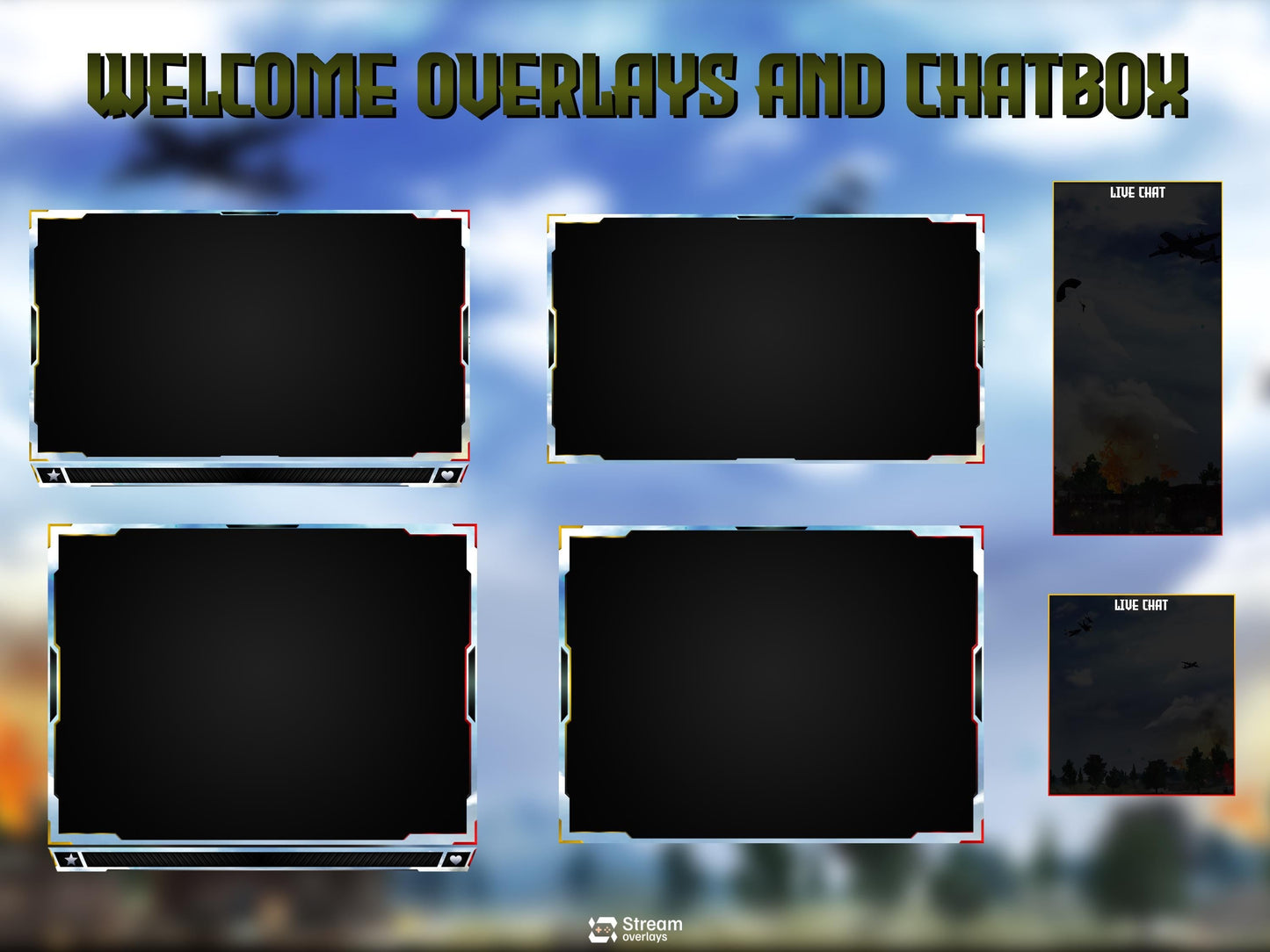 Military Theme | Twitch overlay | Animated Stream | Combat Scenes | Animate Stream Screens | Panels |  Warzone | Alerts | Battlefield Stream