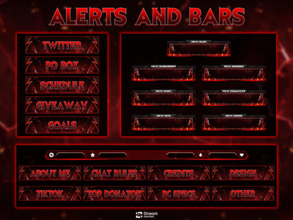 Red Demon Blade Stream Overlay Pack Animated | Dark Fire Twitch Screens | Hell Theme Starting Soon, Devil Alerts,  Panels OBS Kick YouTube