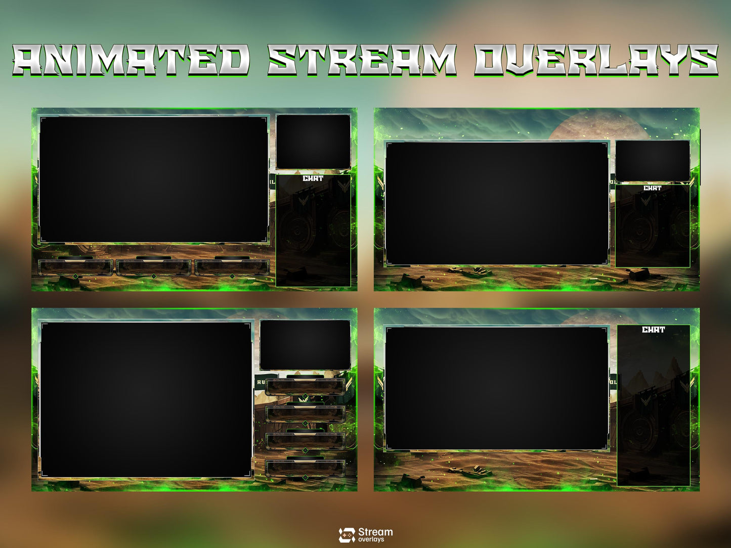 Desert Arena Stream Overlay | Animated Twitch Pack | | Gaming Overlay | Streaming Package | Alerts | Starting Soon | Kick Screens | Panels
