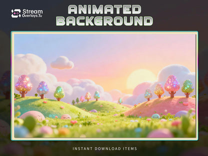 Cute Fantasy Animated Background | Pastel Nature Landscape | Cozy Dreamy Scene | Starting Soon BRB Ending | Stream Background