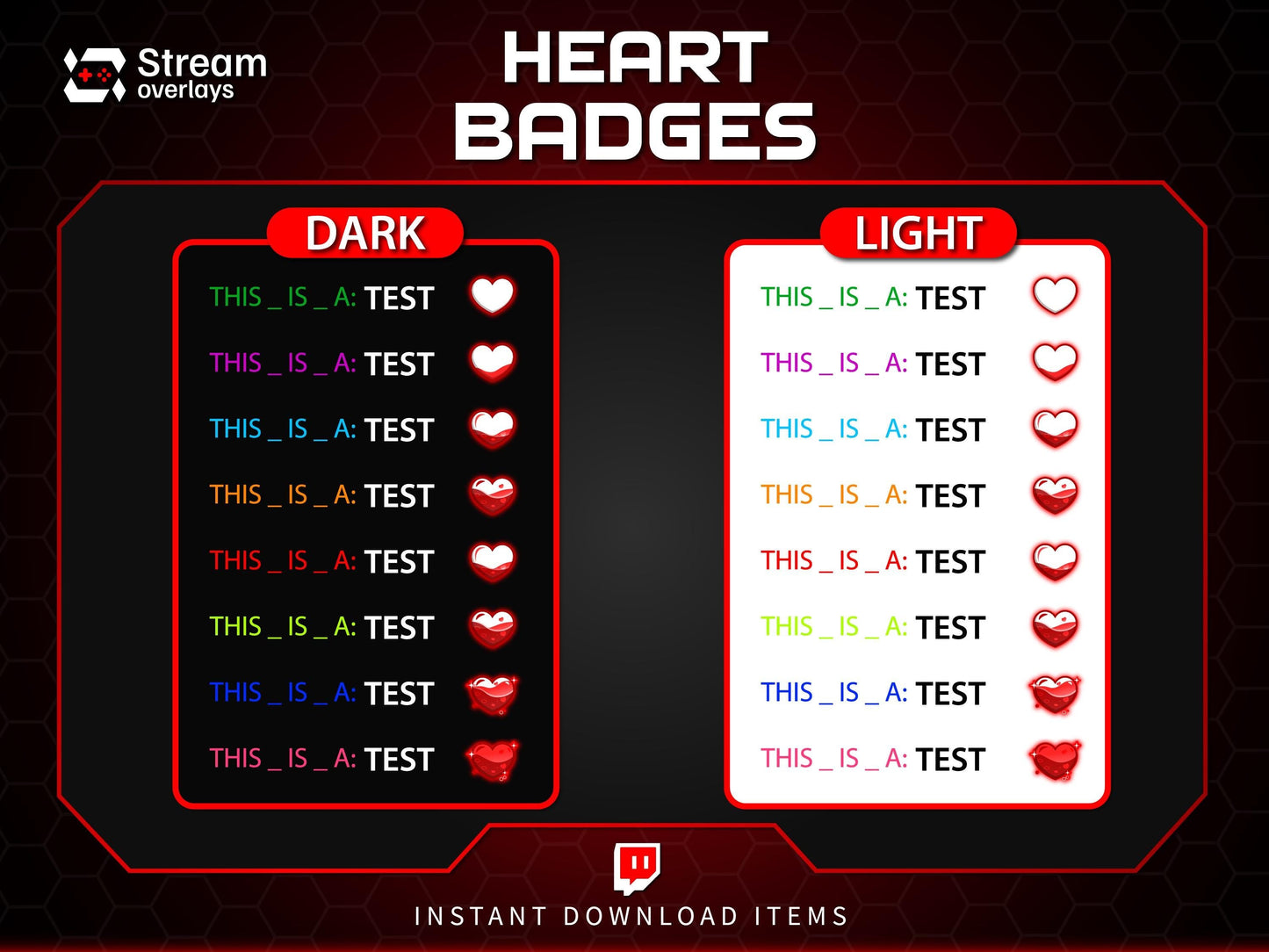 Glossy Heart Twitch Badges | Valentine's Day Subscriber Badge | Loyalty subbadge | Romantic Stickers | Love | Valentines Sticker Gift