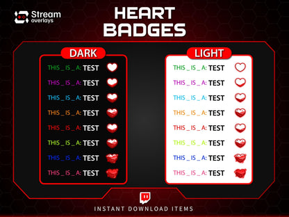 Glossy Heart Twitch Badges | Valentine's Day Subscriber Badge | Loyalty subbadge | Romantic Stickers | Love | Valentines Sticker Gift