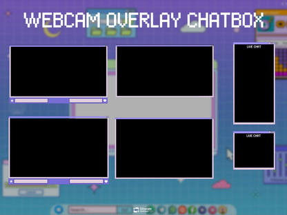 Retro Stream Pack | Computer Twitch Overlay | Windows 95 Gaming Overlay | Vaporwave Panels | Workstatio Bundle | vintage Alerts, Panels, OBS