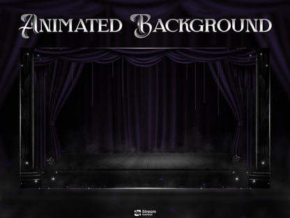 Elegant Theater Twitch Overlay Pack | Animated Dark Stage Curtain Stream Package, OBS Overlay, Twitch Panels, Stream Alerts | Kick & YouTube
