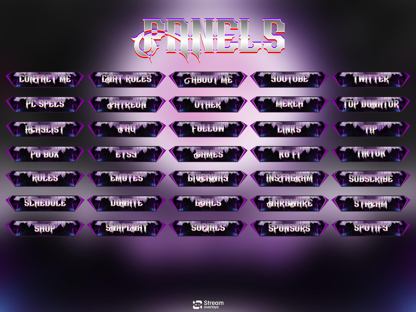 Gothic Moon Fantasy Twitch Overlay Pack | Night Animated Stream Package | Streaming Scenes | Fantasy Gaming | Panels | Alerts | Screens