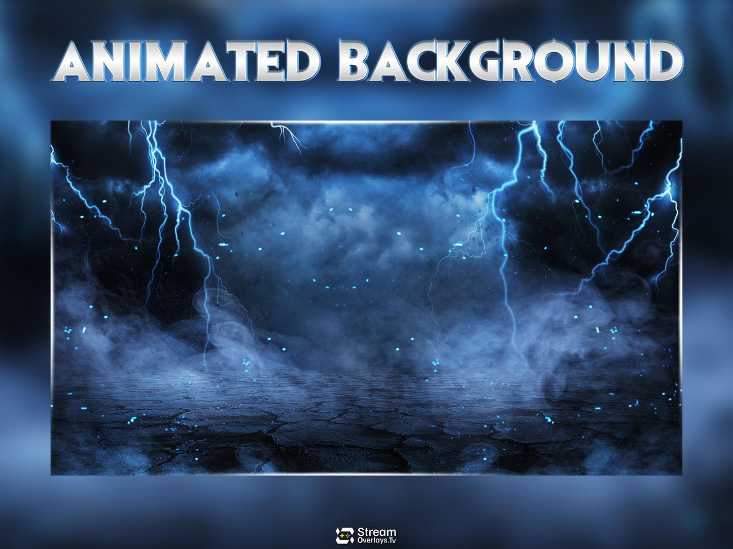 Blue Thunder Twitch Overlay | Lightning Streaming Pack | Electric Animated Scenes, Blue Smoke Streams, Twitch Alerts, Starting Soon Power