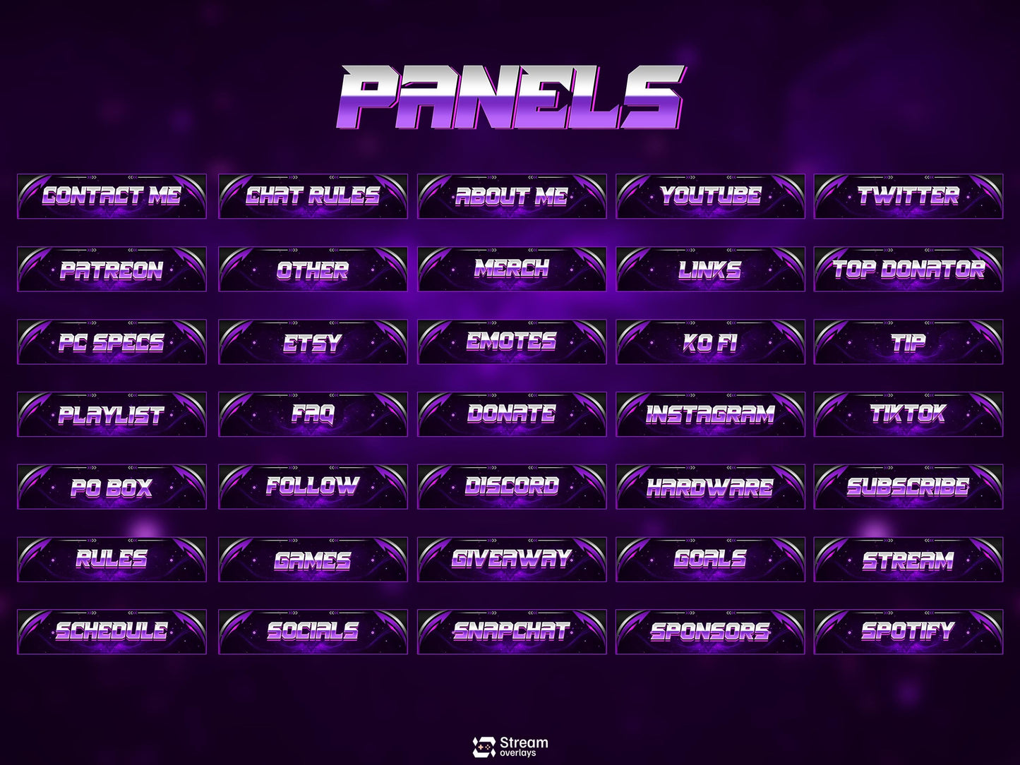 Purple Neon Twitch Overlay | Cosmic Streaming Pack | Galaxy Animated Scenes | Stream Package | Twitch Alerts | Starting Soon, Kick Screens