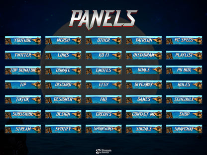 Ocean Twitch Overlay Pack | Sea stream | Nature stream art | Starting Soon BRB & Alerts | Animated Scenes | Gaming Panels | Costal Theme