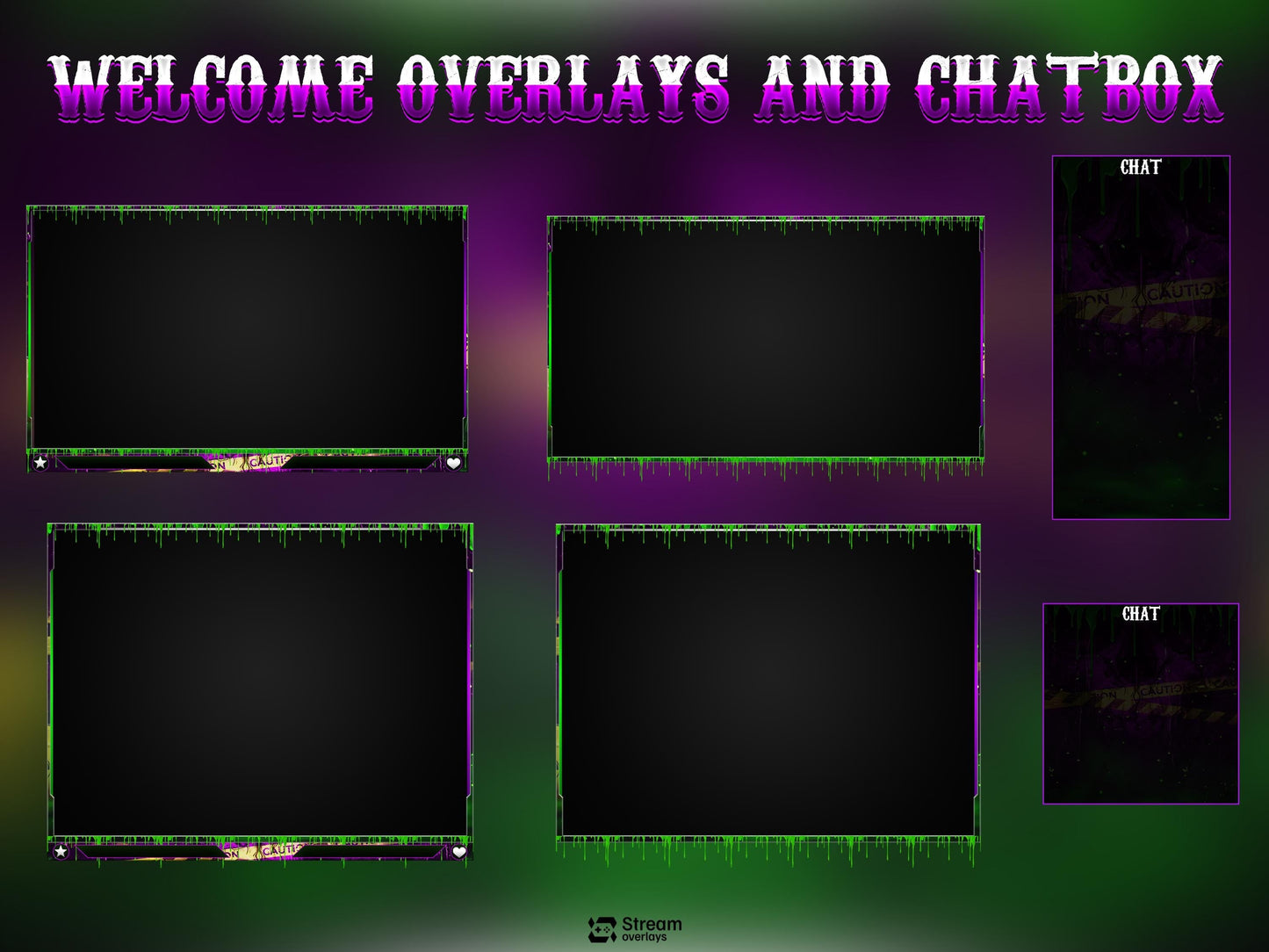 Radioactive Stream Pack, Toxic Twitch Overlay, Animated Stream Package | Stream Scenes | Slime Gaming | Panels | Alerts | Screens | Scene
