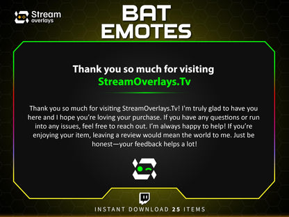 25x Spooky Bat Twitch Emotes | Animated & Static (Instant Download)