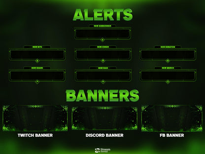 Emerald Mystic Animated Twitch Overlay Pack | Green Twitch Overlays | Animated Scenes | Emerald Fantasy Pack| Streaming Alerts | Starting Soon | Panels | Webcam