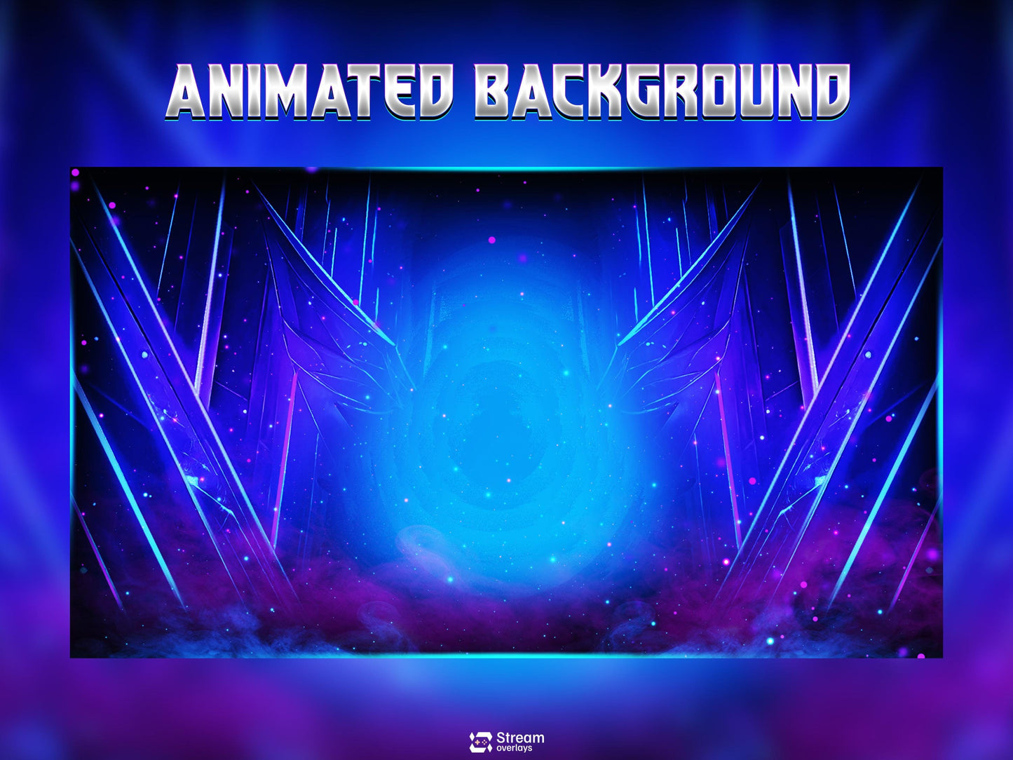 Animated Mecha Twitch Overlay, Futuristic Sci-Fi Stream Package, High-Tech Cyber Setup for OBS, Cyber Shield Animated Stream  Purple & Blue