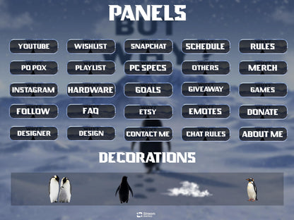 But Why Penguin Stream Overlay Pack | Nihilist Penguin Walking Mountains Twitch Streamer | Arctic Penguin Meme| Ice Snow Winter Lone Penguin