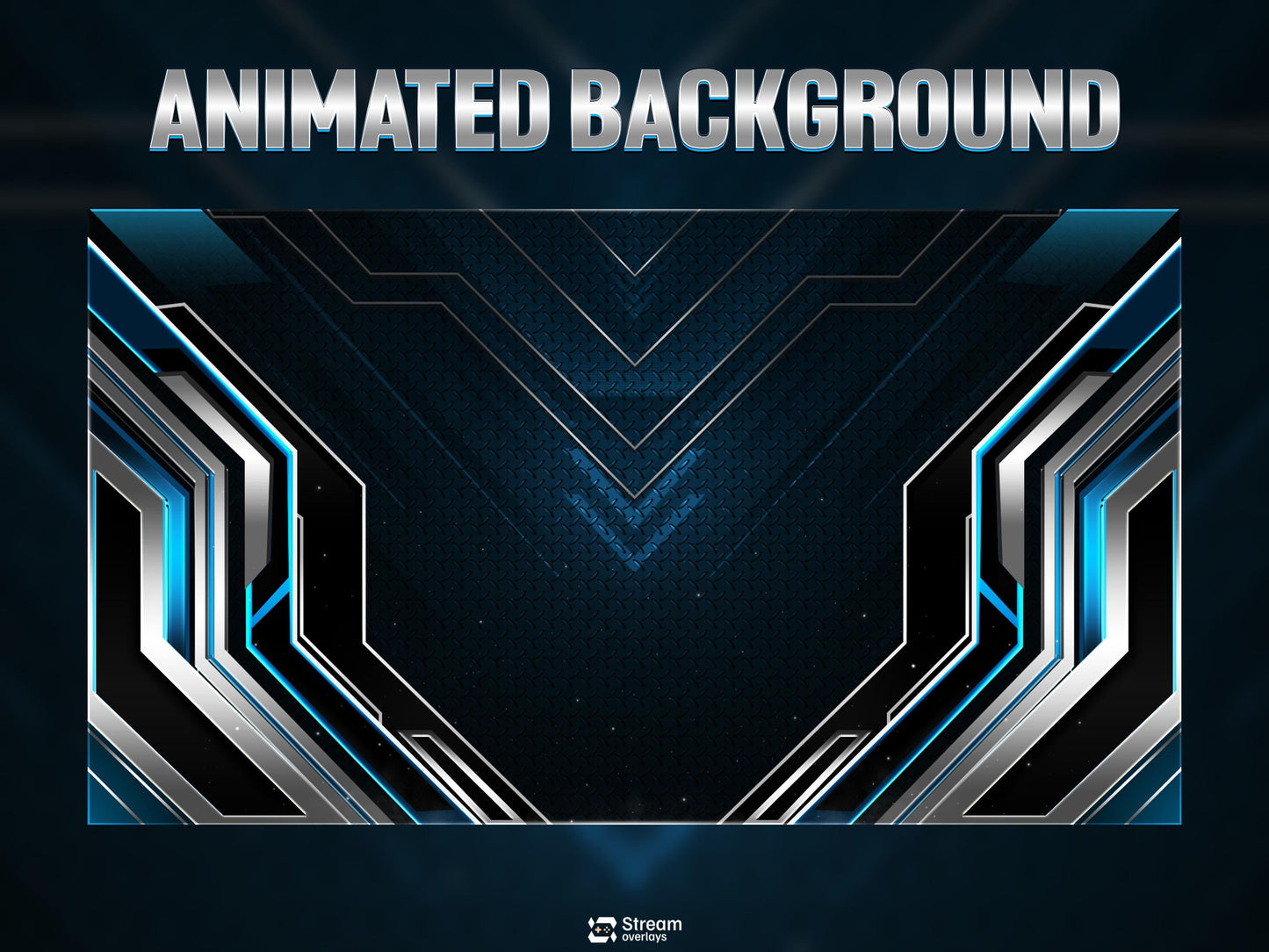 Blue Twitch Overlay Animated Pack | Modern Tech Gaming Overlays | Esports Streaming Package | Futuristic Stream Package | OBS & Streamlabs