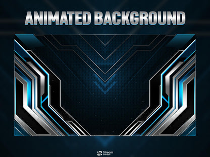 Blue Twitch Overlay Animated Pack | Modern Tech Gaming Overlays | Esports Streaming Package | Futuristic Stream Package | OBS & Streamlabs
