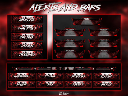 Blood Moon Stream Overlay, Spooky Forest Twitch Overlay, Dark Lightening Gaming Stream Wolf Moon Gothic Theme Alerts Panels OBS Kick YouTube