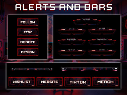 Hacker Room Twitch Overlay | Red Gaming Room | Secret Control Room Stream Overlays | Gamer Streams | Animated Streaming | Screens | Panels