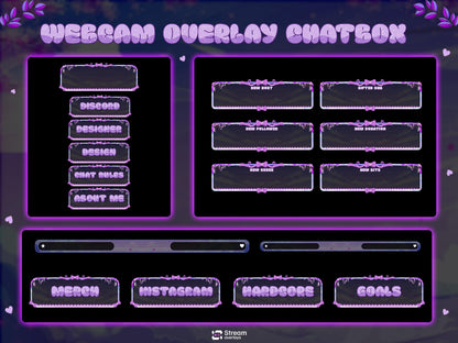Anime Girl Twitch Stream Pack, Sakura Stream Overlay, Vtuber Girl OBS Overlay, Kawii Stream, Mystical Stream Bundle, Pastel Fantasy Stream