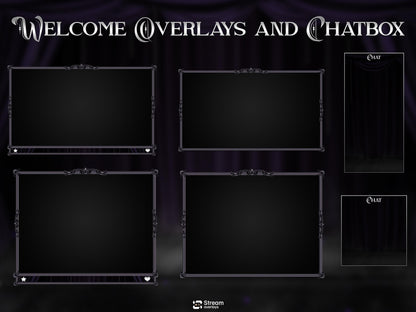 Elegant Theater Twitch Overlay Pack | Animated Dark Stage Curtain Stream Package, OBS Overlay, Twitch Panels, Stream Alerts | Kick & YouTube