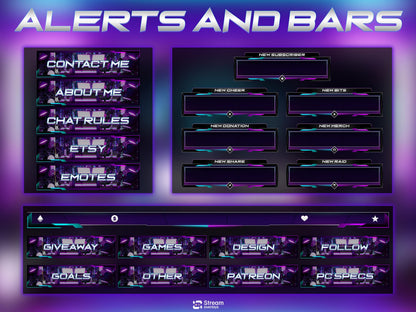 Retro Twitch Overlay | Neon Gaming Room | Anime Stream Overlays | Gamer Streams | Animated Streaming | Game Studio | Twitch Screens | Panels