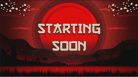 Samurai Stream Overlay Pack | Japanese Stream Package | Streaming Twitch | Stream Scenes | Red Moon Gaming | Panels | Alerts | Screens,OBS