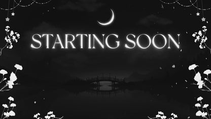 Midnight Petals Stream Pack | Dark Twitch Overlay | Floral Animated Scenes | Minimal Moon Streams | Twitch Alerts | Starting Soon | Panels