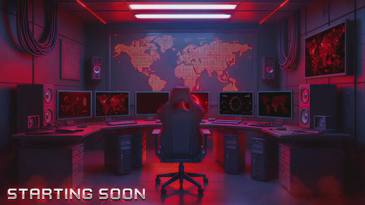 Hacker Room Twitch Overlay | Red Gaming Room | Secret Control Room Stream Overlays | Gamer Streams | Animated Streaming | Screens | Panels