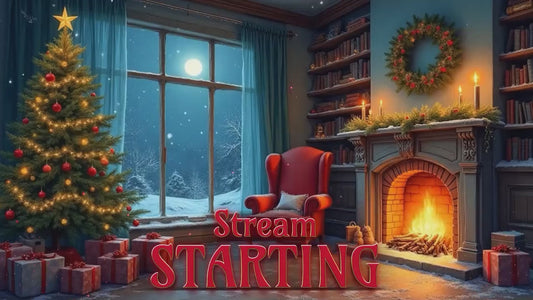 Cozy Christmas Twitch Overlay Pack | Winter Fireplace Stream Screens | Holiday Snow Scene | Animated Alerts & Facecam