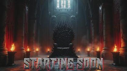 Medieval Twitch Overlay | Dark Castle Throne Room Stream Screens | Animated Overlay | Iron Fire Stream Screens | Fire Alerts