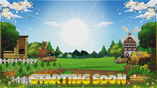 Farm Cute Game Overlay | Nature Stream Pack | Cozy Scenes | Animate Twitch Screens | Panels | Nature Streaming Package | Alerts,Sunny Stream